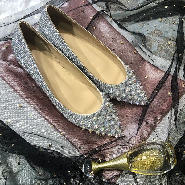 shoes woman silver rivets desinger women flats zapatos de mujer bling slip on ladies shoes shallow height increasing women flats, Black
shoes woman silver rivets desinger women flats zapatos de mujer bling slip on ladies shoes shallow height increasing women flats, Black