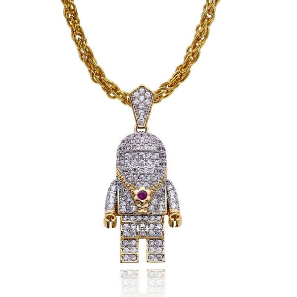 hip hop astronaut pendant necklaces for men western diamonds luxury necklace real gold plated copper twist chain zircon jewelry, Silver
hip hop astronaut pendant necklaces for men western diamonds luxury necklace real gold plated copper twist chain zircon jewelry, Silver