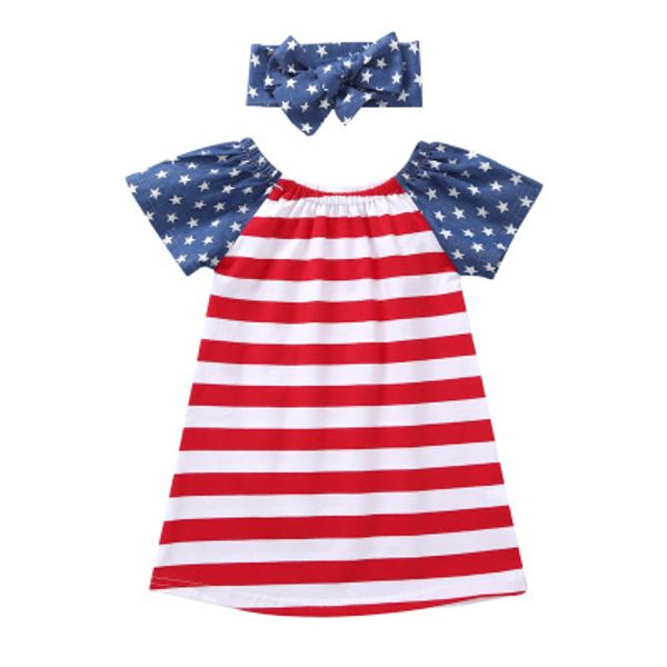 2019 summer style independence day dress baby girls headscarf with dress sweet dress kids clothing, White
2019 summer style independence day dress baby girls headscarf with dress sweet dress kids clothing, White