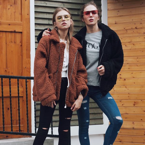 women's fur & faux women casual winter coats warm thick loose fashion outwear brief pocket jackets wool outerwear, Black
women's fur & faux women casual winter coats warm thick loose fashion outwear brief pocket jackets wool outerwear, Black