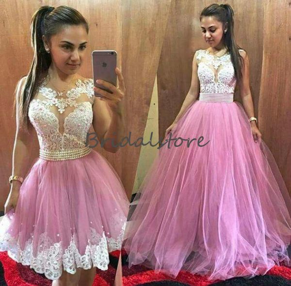 fitted fuchsia tulle detachable skirts prom dress sheer neck lace floor length long special occasion dress 2019 pearls dresses evening wear, Black
fitted fuchsia tulle detachable skirts prom dress sheer neck lace floor length long special occasion dress 2019 pearls dresses evening wear, Black