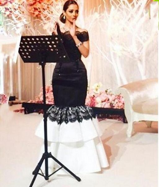 myriam fares celebrity dresses 2019 new black and white mermaid bateau neckline beaded lace trimmed tiered skirt floor length evening gowns, Black;red
myriam fares celebrity dresses 2019 new black and white mermaid bateau neckline beaded lace trimmed tiered skirt floor length evening gowns, Black;red