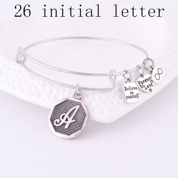 american expandable bracelets silver ancient a-z initial letter alphabet charm bracelet adjustable wire wrap cuff bangle women, Black
american expandable bracelets silver ancient a-z initial letter alphabet charm bracelet adjustable wire wrap cuff bangle women, Black