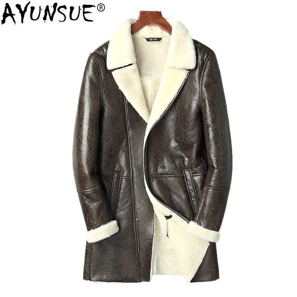 ayunsue men's fur coat winter shearling jacket long sheepskin coat natural fur genuine leather jacket men real wool kj1506, Black
ayunsue men's fur coat winter shearling jacket long sheepskin coat natural fur genuine leather jacket men real wool kj1506, Black