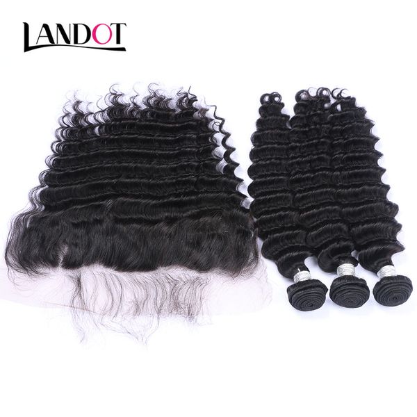 Lace Frontal Closures with 3 Bundles Deep Wave Curly Human Hair Weaves Brazilian Peruvian Malaysian Indian Virgin Remy Hair Can Bleach & Dye
Lace Frontal Closures with 3 Bundles Deep Wave Curly Human Hair Weaves Brazilian Peruvian Malaysian Indian Virgin Remy Hair Can Bleach & Dye