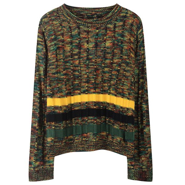 women sweater color block striped jumper multi-color jersey luxury runway design long sleeve pullovers knitted vintage, White;black
women sweater color block striped jumper multi-color jersey luxury runway design long sleeve pullovers knitted vintage, White;black