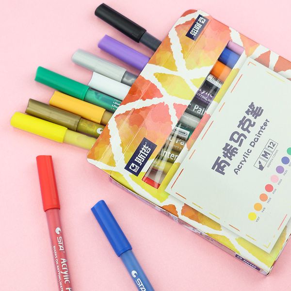 sta 1100 acrylic painter marker 12/24/28 colors water-based ink art creative diy graffit canvas/ceramic/cloth painting supplies
sta 1100 acrylic painter marker 12/24/28 colors water-based ink art creative diy graffit canvas/ceramic/cloth painting supplies