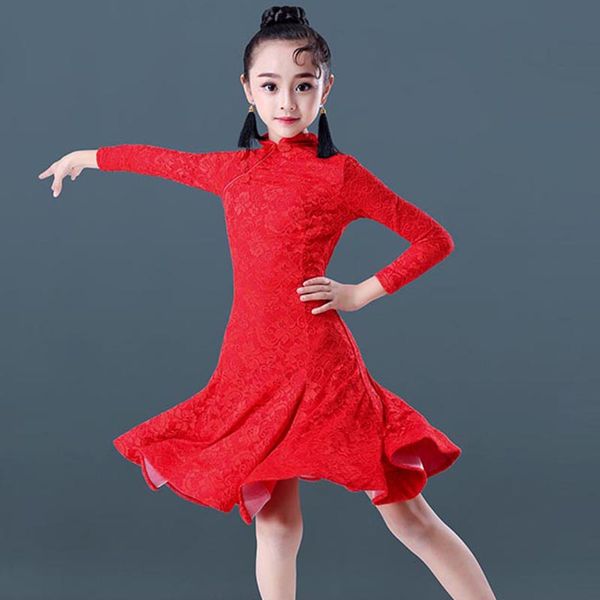 latin dance dress kids red long sleeve cheongsam collar girls competition performance wear rumba cha-cha samba dresses dn3072, Black;red
latin dance dress kids red long sleeve cheongsam collar girls competition performance wear rumba cha-cha samba dresses dn3072, Black;red
