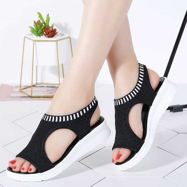 women slip on flat sandals casual wedge comfortable summer sandals peep toe breathable air mesh platform ladies 2019 new, Black
women slip on flat sandals casual wedge comfortable summer sandals peep toe breathable air mesh platform ladies 2019 new, Black