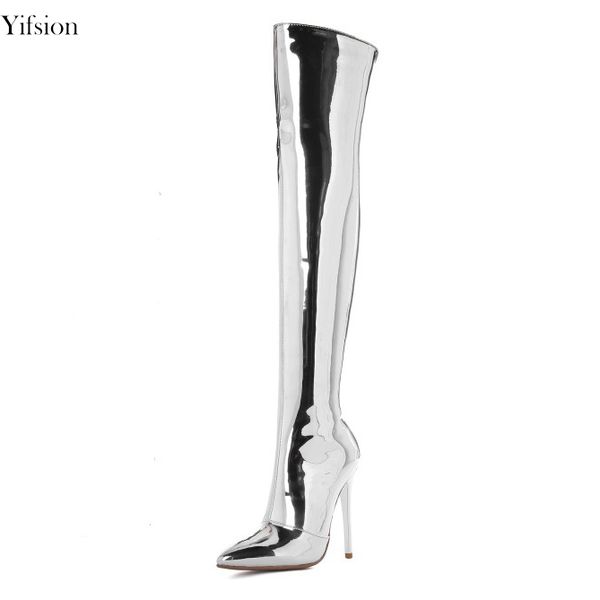 yifsion new fashion women over the knee boots thin high heels boots pointed toe silver champagne shoes women us size 3-12, Black
yifsion new fashion women over the knee boots thin high heels boots pointed toe silver champagne shoes women us size 3-12, Black