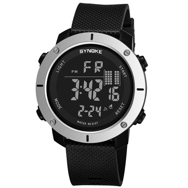 watch men 50m waterproof sport watch multi-function double action outdoor pu strap led digital men clock reloj, Slivery;brown
watch men 50m waterproof sport watch multi-function double action outdoor pu strap led digital men clock reloj, Slivery;brown