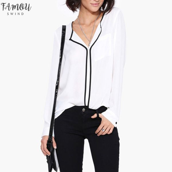 new summer style fashion womens casual white long sleeve black side chiffon blouse shirt work wear
new summer style fashion womens casual white long sleeve black side chiffon blouse shirt work wear