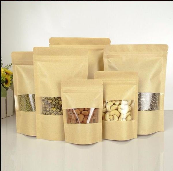 10 sizes stand kraft paper zip lock gift packaging bag with zipper, craft ziplock packing bag with window, coffee storage
10 sizes stand kraft paper zip lock gift packaging bag with zipper, craft ziplock packing bag with window, coffee storage