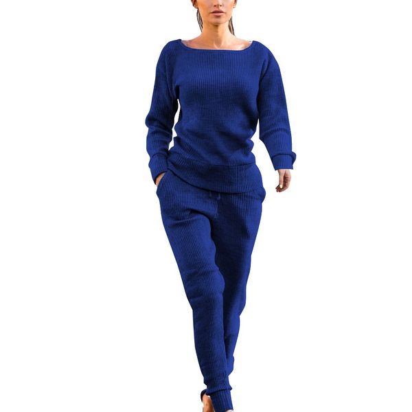 women knit crop pants trousers set lounge wear suit ladies outfits stretch long sleeve v neck 2pcs tracksuit set casual#g1, Black;blue
women knit crop pants trousers set lounge wear suit ladies outfits stretch long sleeve v neck 2pcs tracksuit set casual#g1, Black;blue