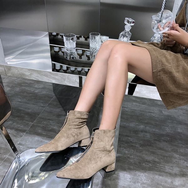 monmoira front zipper ankle boots for women pointed toe high heel boots women faux suede winter swe0661, Black
monmoira front zipper ankle boots for women pointed toe high heel boots women faux suede winter swe0661, Black
