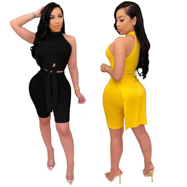 women two piece set solid color track suit sleeveless t shirt mini shorts fashion summer clothes casual outfits slim jogger suit 2896, White
women two piece set solid color track suit sleeveless t shirt mini shorts fashion summer clothes casual outfits slim jogger suit 2896, White