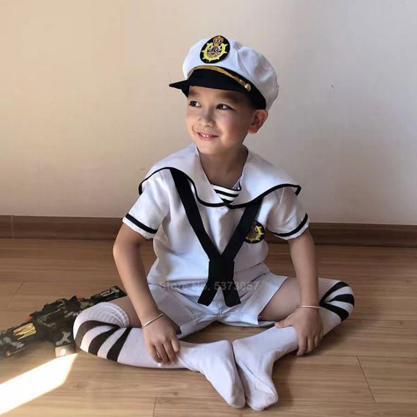 90-170cm kids student school uniform halloween costumes for boys girl japanese navy sailor cosplay suit choir performance, White
90-170cm kids student school uniform halloween costumes for boys girl japanese navy sailor cosplay suit choir performance, White