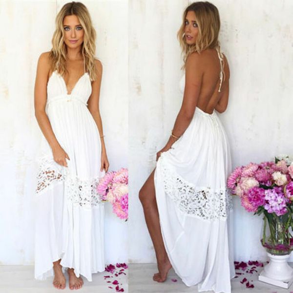 fashion women summer lace crochet backless beach dress white lace floral belt v-neck a-line floor-length dress, Black;gray
fashion women summer lace crochet backless beach dress white lace floral belt v-neck a-line floor-length dress, Black;gray