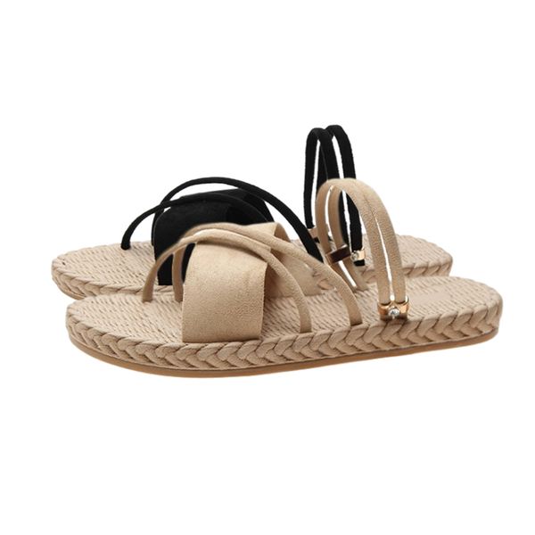 fashion suede slippers women 2020 new ladies round head flock beach shoes woman casual khaki outdoor weave flip-flops female, Black
fashion suede slippers women 2020 new ladies round head flock beach shoes woman casual khaki outdoor weave flip-flops female, Black