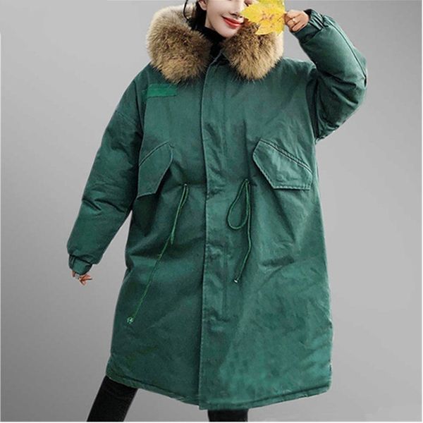 women parka winter thicken capuchon bontkraag jas plus size loose long cats wet female jaqueta feminina ls42, Black
women parka winter thicken capuchon bontkraag jas plus size loose long cats wet female jaqueta feminina ls42, Black