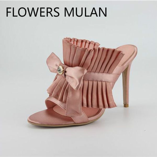 high heels sandalias mujer pink burgundy yellow silk pleated upper summer ladies shoes peep toe high heels crystal bowtie shoes, Black
high heels sandalias mujer pink burgundy yellow silk pleated upper summer ladies shoes peep toe high heels crystal bowtie shoes, Black