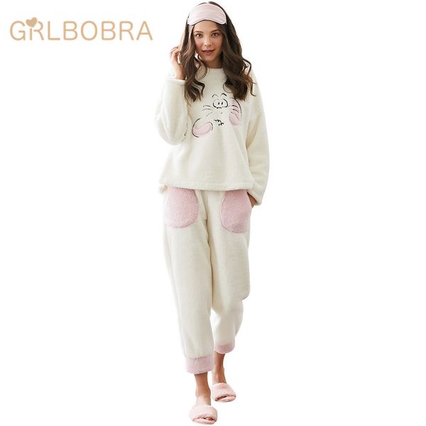women's sleepwear set cute cartoon graphic o neck long sleeve sweet thermal home suit pajamas, Blue;gray
women's sleepwear set cute cartoon graphic o neck long sleeve sweet thermal home suit pajamas, Blue;gray
