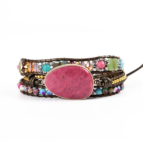 leather wrap bracelet exclusive 3 strands natural stone multi color bohemian beads crystal weaving bracelet wrap gifts, Golden;silver
leather wrap bracelet exclusive 3 strands natural stone multi color bohemian beads crystal weaving bracelet wrap gifts, Golden;silver