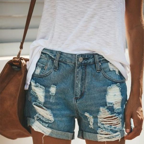 2019 summer women sexy high waist hole jeans shorts fashion casual slim plus size ripped denim shorts, Blue
2019 summer women sexy high waist hole jeans shorts fashion casual slim plus size ripped denim shorts, Blue