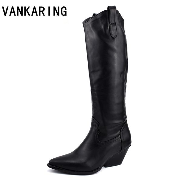 knee high boots for women pu leather autumn winter cowgirl boots comfortable thick heel women long boot shoes woman, Black
knee high boots for women pu leather autumn winter cowgirl boots comfortable thick heel women long boot shoes woman, Black
