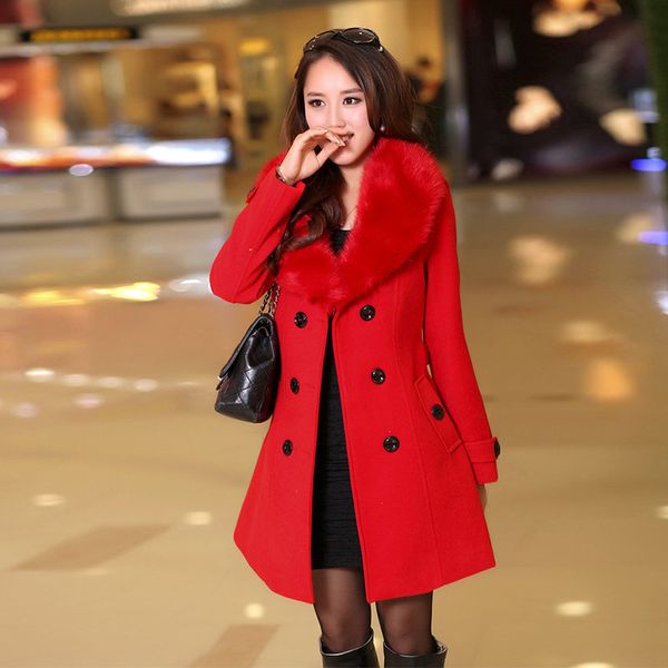 plus size m-5xl winter woolen coat women 2020 new fashion slim big fur collar double-breasted womens wool blended sale, Black
plus size m-5xl winter woolen coat women 2020 new fashion slim big fur collar double-breasted womens wool blended sale, Black
