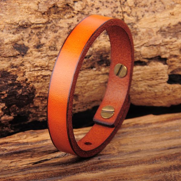g370 light brown simply stylish single band genuine leather bracelet wristband new, White
g370 light brown simply stylish single band genuine leather bracelet wristband new, White