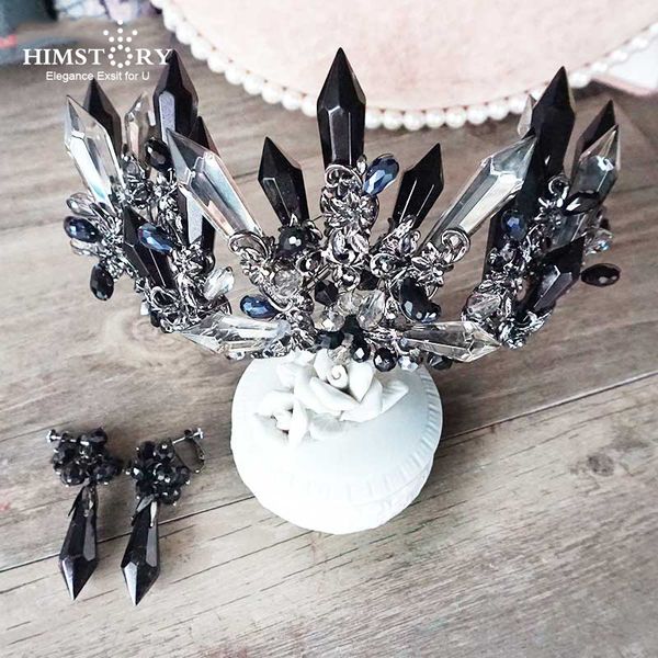 himstory retro black crystal oversize queen headband tiaras crown wedding brisal p studio headwear hair accessories, Golden;white
himstory retro black crystal oversize queen headband tiaras crown wedding brisal p studio headwear hair accessories, Golden;white