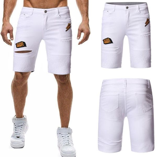 knee length holes embroidery mens jeans fashion white ripped male clothing luxury designer mens jean shorts summer, Blue
knee length holes embroidery mens jeans fashion white ripped male clothing luxury designer mens jean shorts summer, Blue