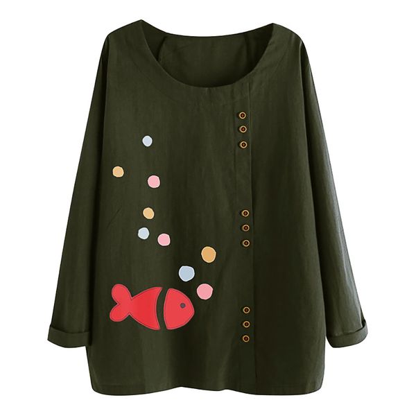Maternity Women Fish Print Blouse Female O-Neck Long Sleeve Autumn Shirt Button Womens Tops And Blouses blusas mujer de moda
Maternity Women Fish Print Blouse Female O-Neck Long Sleeve Autumn Shirt Button Womens Tops And Blouses blusas mujer de moda