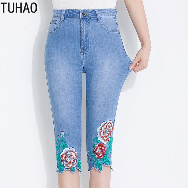 tuhao 2020 summer embroidered floral cropped jeans plus size 7xl 6xl 5xl shorts women's stretch light color jeans wm43, Blue
tuhao 2020 summer embroidered floral cropped jeans plus size 7xl 6xl 5xl shorts women's stretch light color jeans wm43, Blue