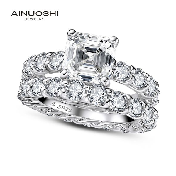 ainoushi 925 sterling silver full enternity rings for women 4 carats asscher cut wedding engagement rings jewelry anillos plata y200106, Slivery;golden
ainoushi 925 sterling silver full enternity rings for women 4 carats asscher cut wedding engagement rings jewelry anillos plata y200106, Slivery;golden