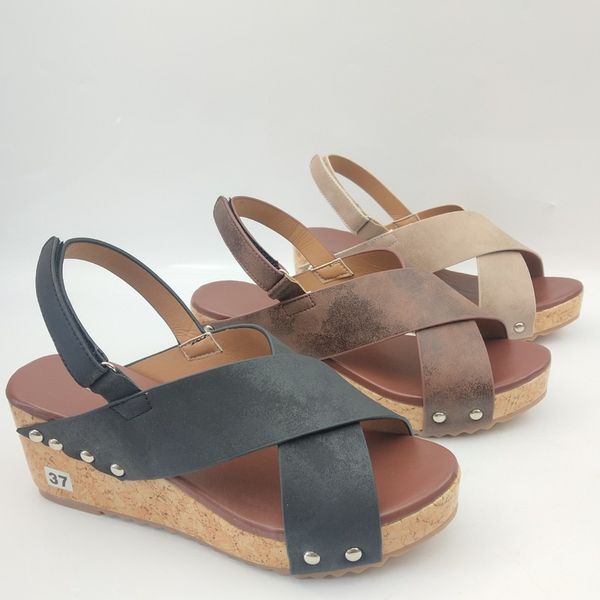 2020 summer new wedge sandals women high heel fish mouth sandals thick bottom large size women's shoes, Black
2020 summer new wedge sandals women high heel fish mouth sandals thick bottom large size women's shoes, Black