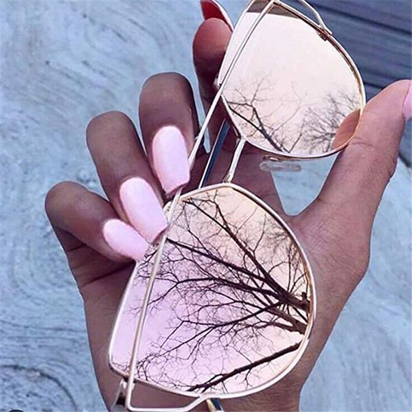 cat eye vintage brand designer rose gold mirror sunglasses for women metal reflective flat lens sun glasses female oculos, White;black
cat eye vintage brand designer rose gold mirror sunglasses for women metal reflective flat lens sun glasses female oculos, White;black