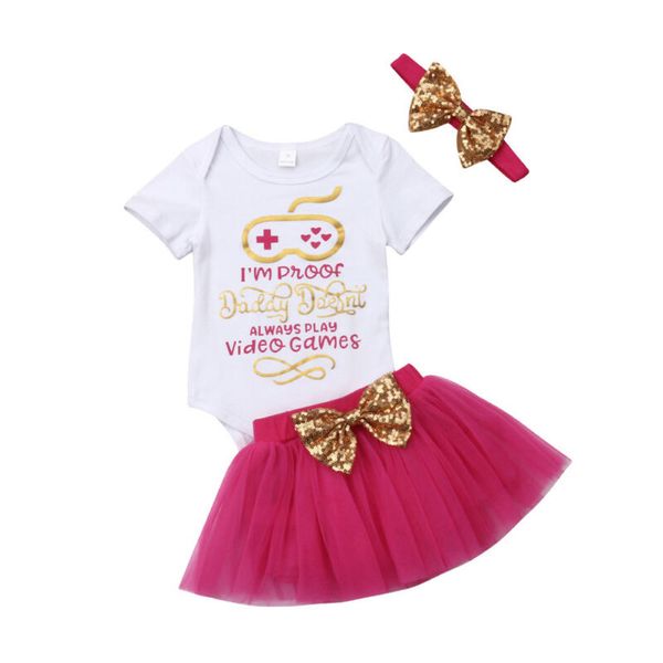 fashion toddler newborn baby girls short sleeve romper +tutu skirts +headband 3pcs outfits set clothes, White
fashion toddler newborn baby girls short sleeve romper +tutu skirts +headband 3pcs outfits set clothes, White