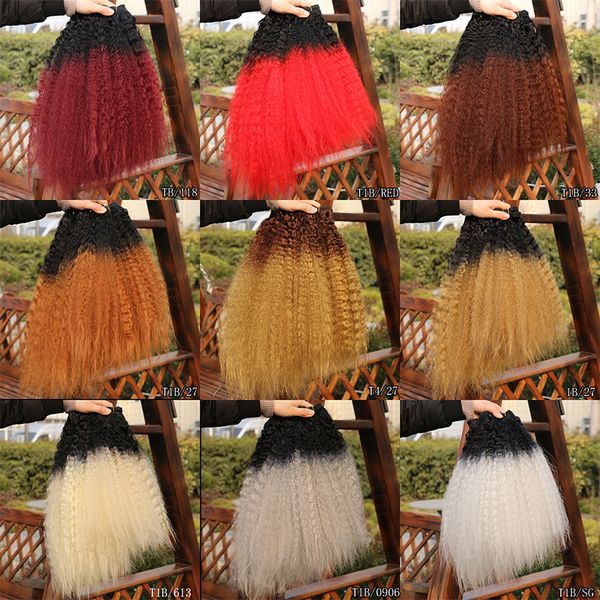 3pcs/lot synthetic hair extensions kinky straight hair bundles double wefts ombre hair weave dark roots #1b ing, Black
3pcs/lot synthetic hair extensions kinky straight hair bundles double wefts ombre hair weave dark roots #1b ing, Black