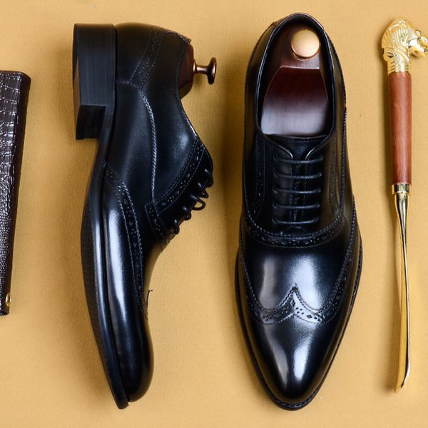 italian mens dress shoes genuine leather brogue shoes fashion vintage party formal business wedding office, Black
italian mens dress shoes genuine leather brogue shoes fashion vintage party formal business wedding office, Black
