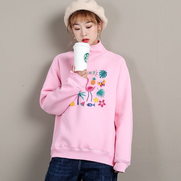 bai berber fleece brushed and thick hoodie women's 2019 winter new style loose-fit pullover half-turtle-neck korean-style b, Black
bai berber fleece brushed and thick hoodie women's 2019 winter new style loose-fit pullover half-turtle-neck korean-style b, Black