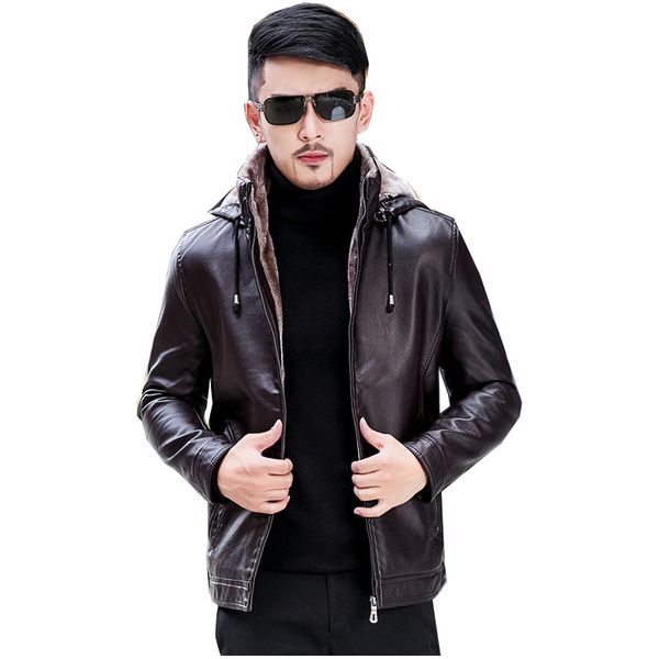 leather jacket men coats high quality pu outerwear men winter faux fur male jacket fleece py852, Black
leather jacket men coats high quality pu outerwear men winter faux fur male jacket fleece py852, Black