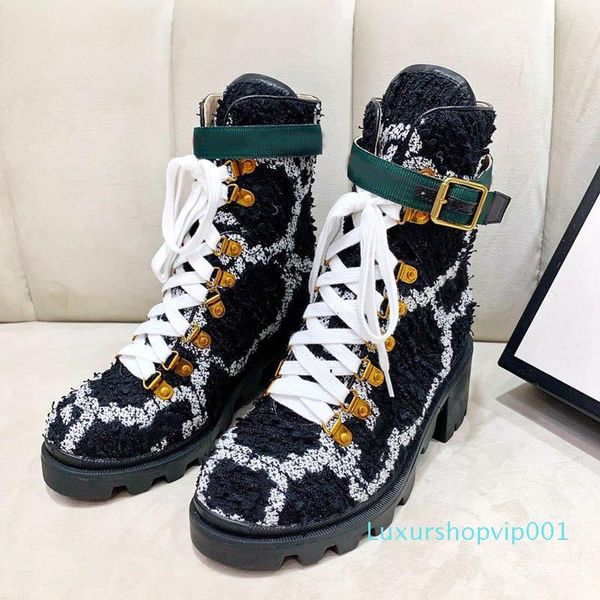 designer fashion womens genuine leather tweed fabric chunky heel luxury ladies gold buckle strap lace up booties letter tweed ankle boot, Black
designer fashion womens genuine leather tweed fabric chunky heel luxury ladies gold buckle strap lace up booties letter tweed ankle boot, Black