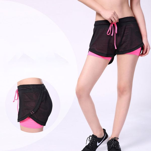 girl women two layer sports short mesh drawstring yoga shorts quick drying clothing, White;red
girl women two layer sports short mesh drawstring yoga shorts quick drying clothing, White;red
