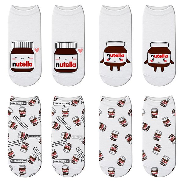 new fashion funny 3d print white "nutella" socks cute character cotton socks kawaii women mujer cartoon ankle sox, Black;white
new fashion funny 3d print white "nutella" socks cute character cotton socks kawaii women mujer cartoon ankle sox, Black;white