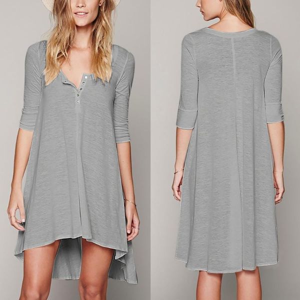 women maternity plus size dresses half sleeve casual asymmetry hem loose mini dress, White
women maternity plus size dresses half sleeve casual asymmetry hem loose mini dress, White