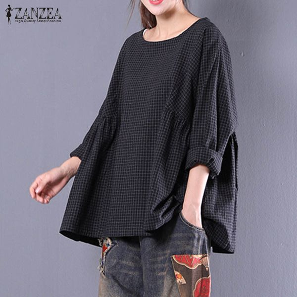 zanzea women basic crew neck long sleeve blusas autumn baggy cotton linen check plaid shirt blouse 2017 casual loose -5xl, White
zanzea women basic crew neck long sleeve blusas autumn baggy cotton linen check plaid shirt blouse 2017 casual loose -5xl, White