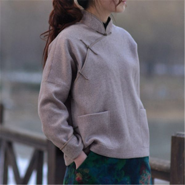 johnature women wool coats vintage long sleeve stand pockets women clothes fashion 2019 fall winter loose warm coats, Black
johnature women wool coats vintage long sleeve stand pockets women clothes fashion 2019 fall winter loose warm coats, Black