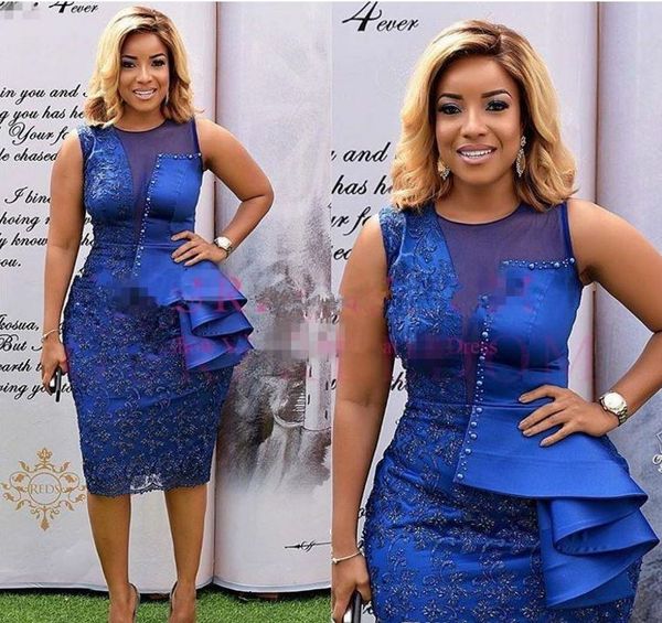 2020 royal blue sheer jewel neck party dresses lace mermaid tea length formal occasion prom party dresses custom made, Black
2020 royal blue sheer jewel neck party dresses lace mermaid tea length formal occasion prom party dresses custom made, Black